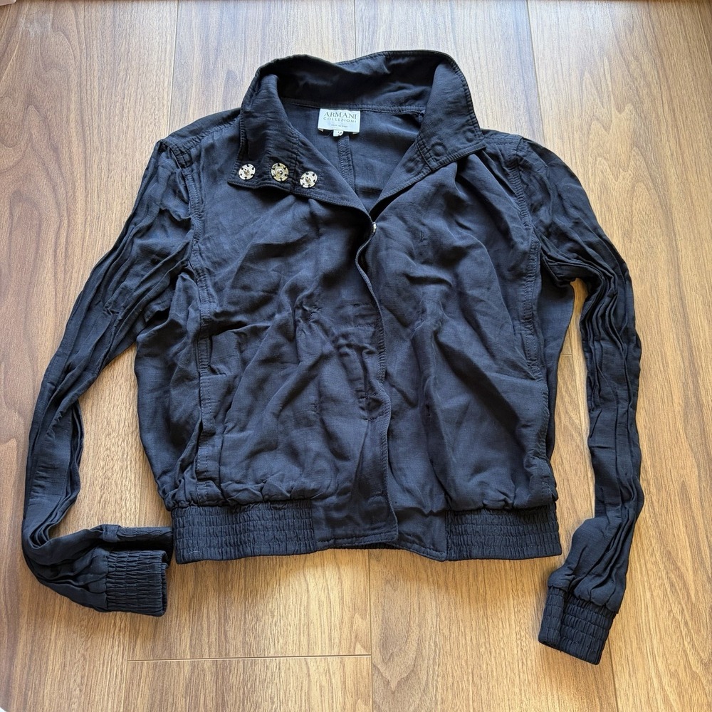 Armani Collezioni Women's Black Button Up Viscose Sweater‎ Size 4 Read